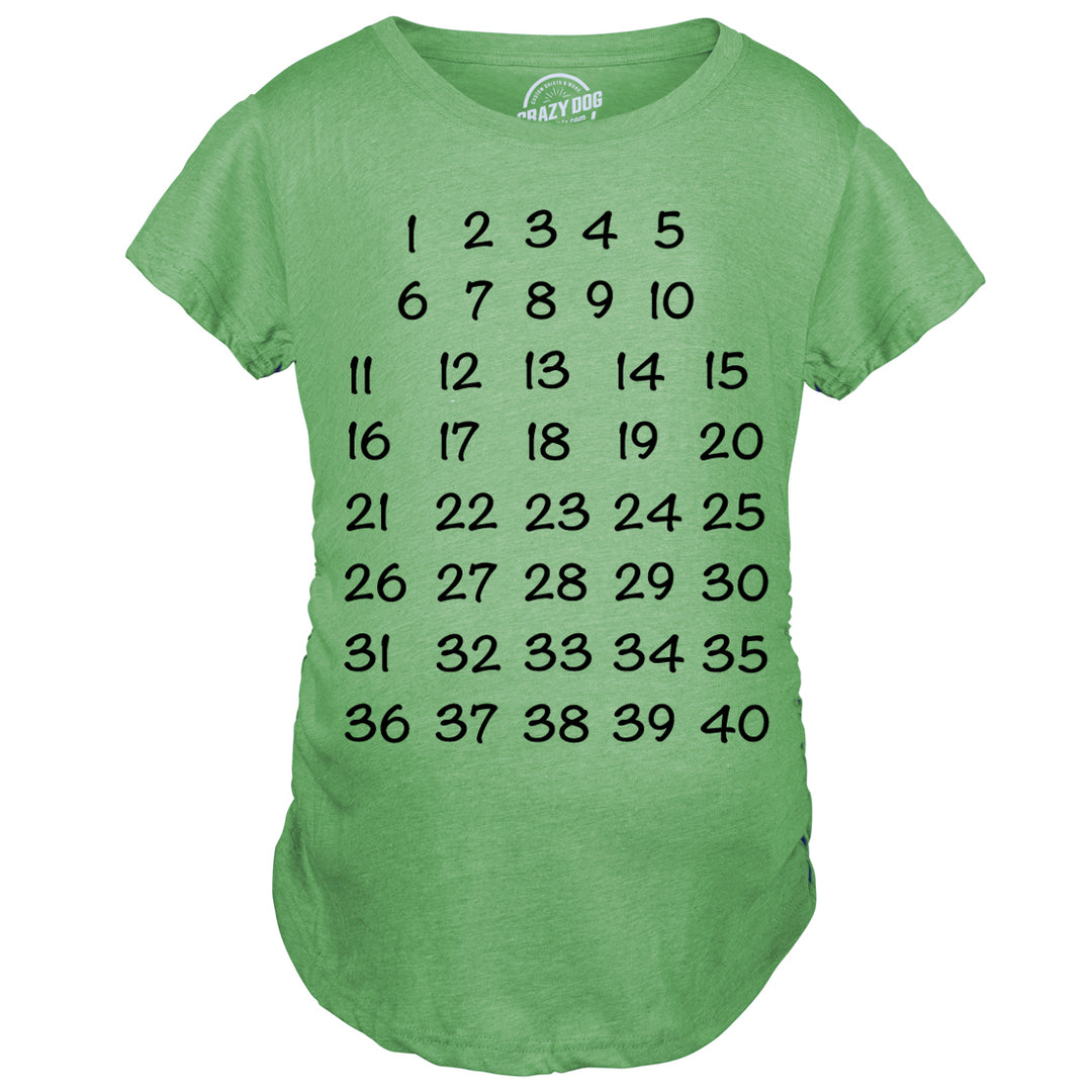 Maternity Calendar Countdown Pregnancy Tee Mark Off Baby Announcement Tshirt Image 6