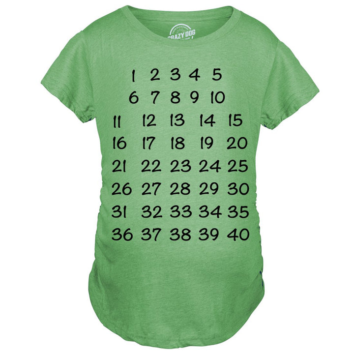 Maternity Calendar Countdown Pregnancy Tee Mark Off Baby Announcement Tshirt Image 1