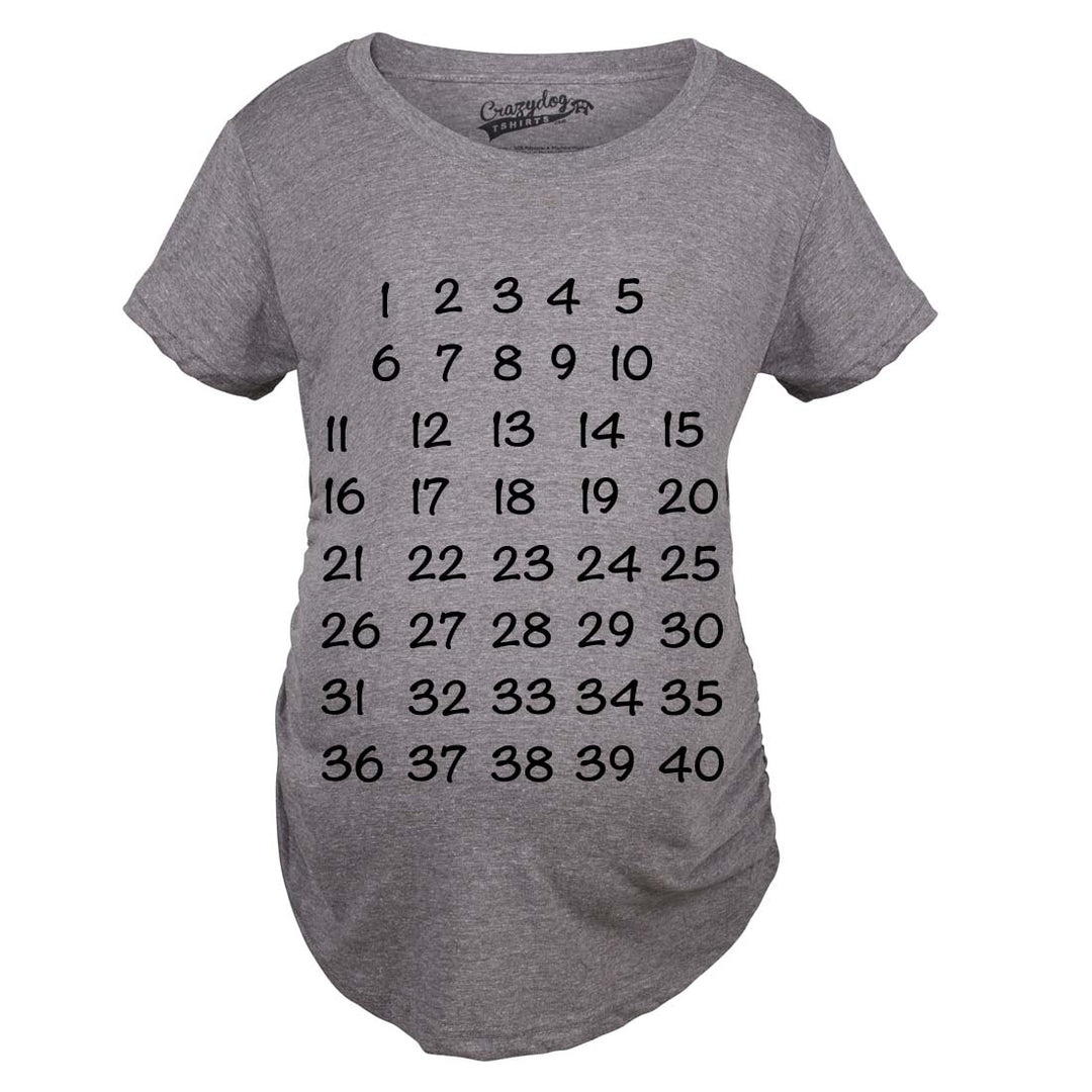 Maternity Calendar Countdown Pregnancy Tee Mark Off Baby Announcement Tshirt Image 7