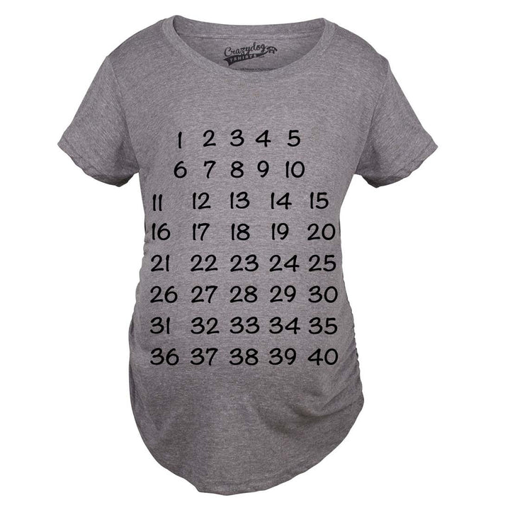 Maternity Calendar Countdown Pregnancy Tee Mark Off Baby Announcement Tshirt Image 1