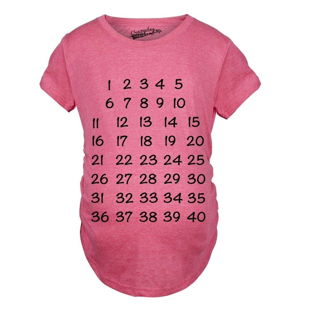 Maternity Calendar Countdown Pregnancy Tee Mark Off Baby Announcement Tshirt Image 8