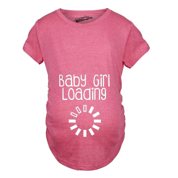 Maternity Baby Girl Loading T shirt Funny Pregnancy Announcement Reveal Cool Tee Image 6