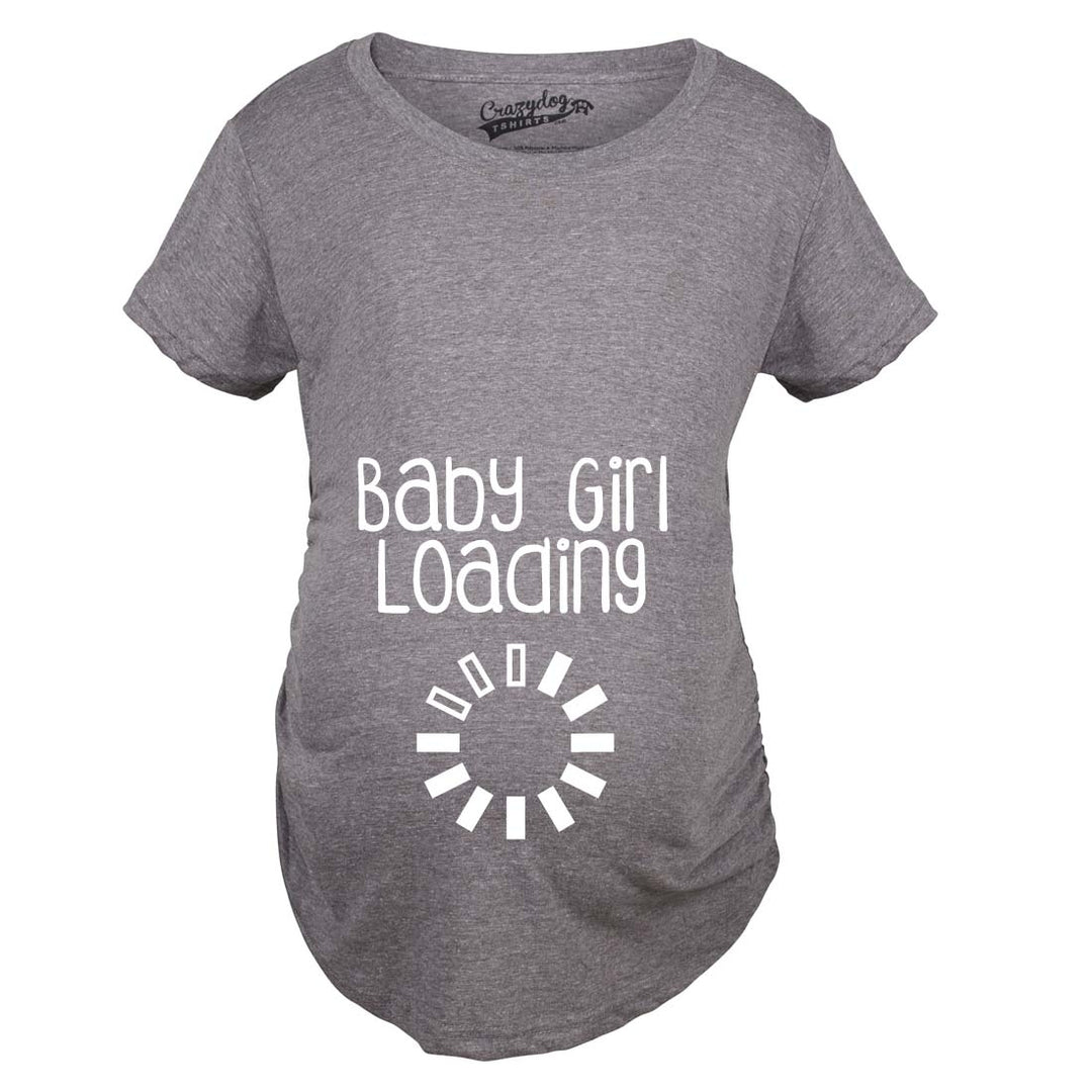 Maternity Baby Girl Loading T shirt Funny Pregnancy Announcement Reveal Cool Tee Image 4