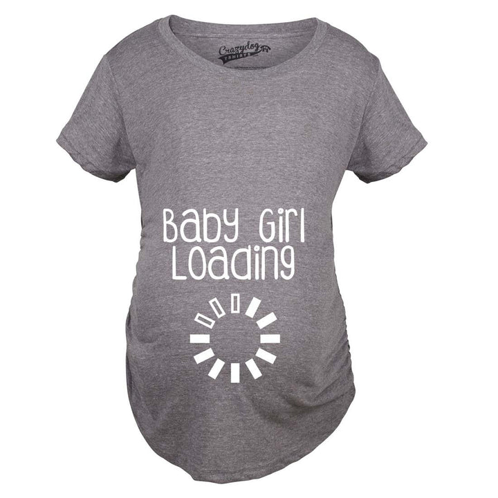 Maternity Baby Girl Loading T shirt Funny Pregnancy Announcement Reveal Cool Tee Image 1