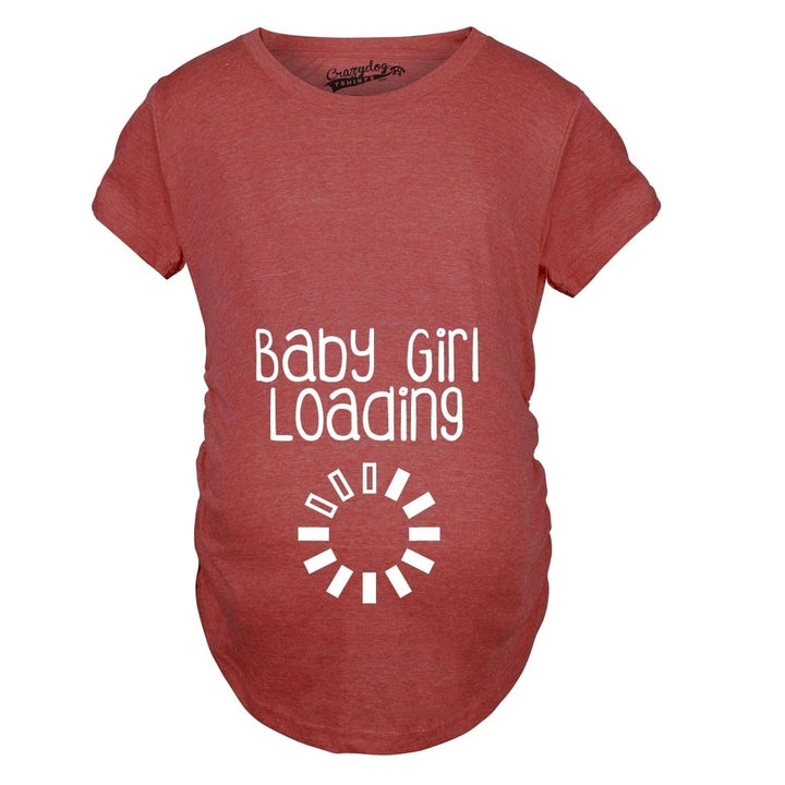 Maternity Baby Girl Loading T shirt Funny Pregnancy Announcement Reveal Cool Tee Image 7