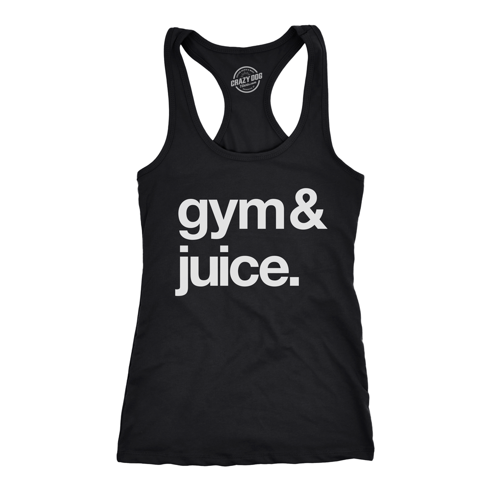 Womens Tank Gym And Juice Tanktop Funny Sarcastic Fitness Workout Alcohol Rap Lyric Shirt Image 1