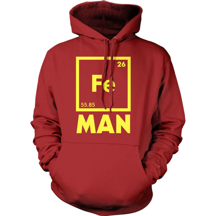 Mens Iron Science Hoodie Funny Geeky Nerdy Graphic Periodic Table Sweatshirt Image 1