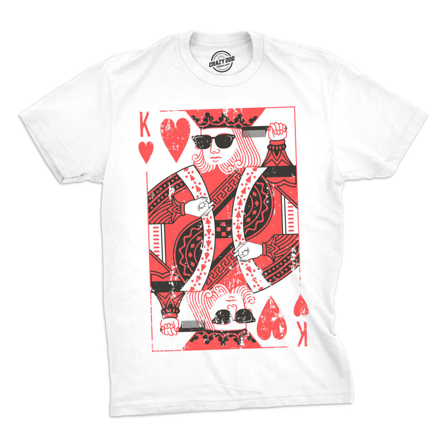 Mens King Of Hearts T shirt Cool Vintage Graphic Novelty Retro Tee for Guys Image 1