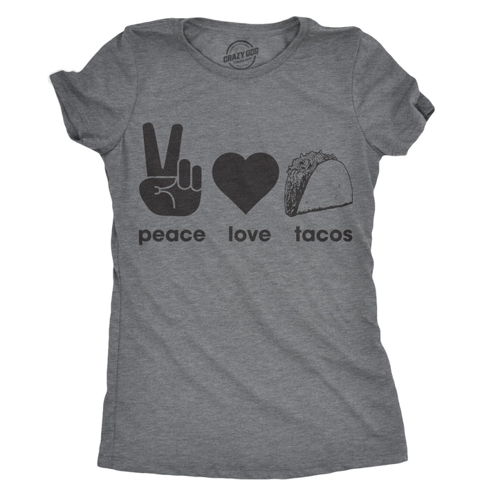 Womens Peace Love Tacos T shirt Funny Saying Cute Graphic Vintage Ladies Design Image 4