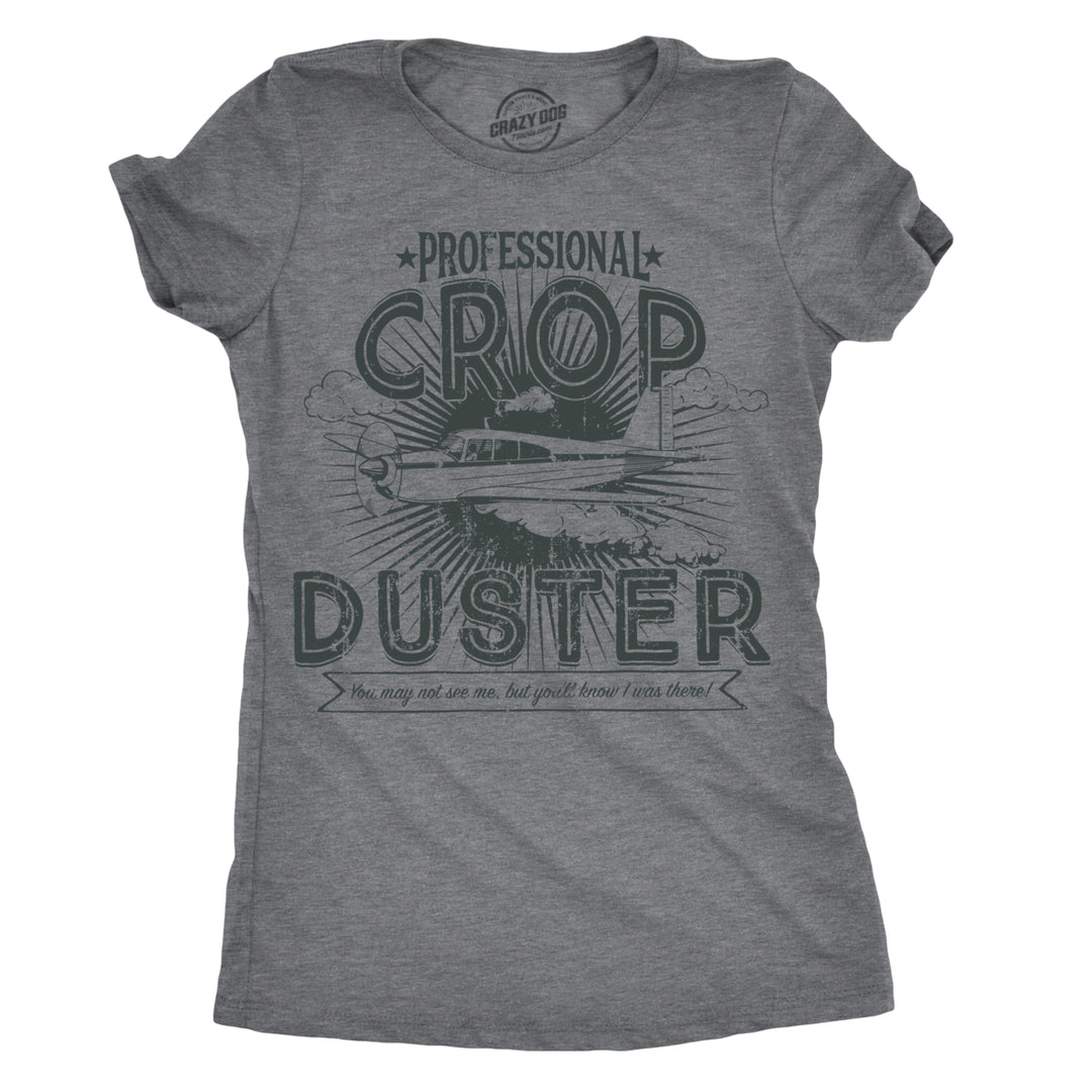 Womens Professional Crop Duster Funny f**t T shirt Rude Farting Top for Ladies Image 1