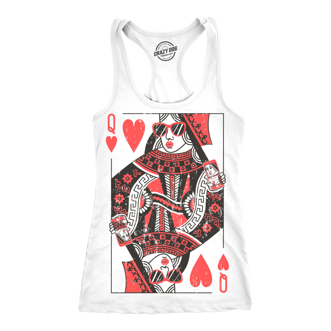 Womens Tank Queen Of Hearts Tanktop Funny Vintage Graphic Cute T shirt Ladies Image 4