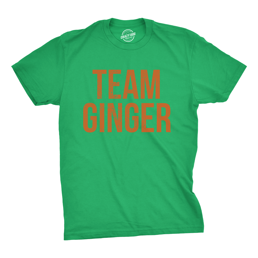 Mens Team Ginger T Shirt Funny Red Head St Saint Patricks Day Irish Tee For Guys Image 1