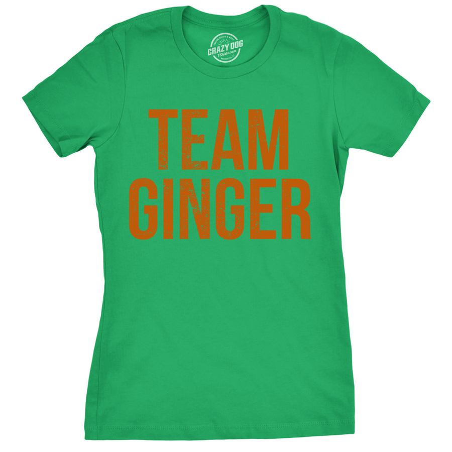 Womens Team Ginger T Shirt Funny Cute Red Head St Saint Patricks Day Irish Tee Image 1