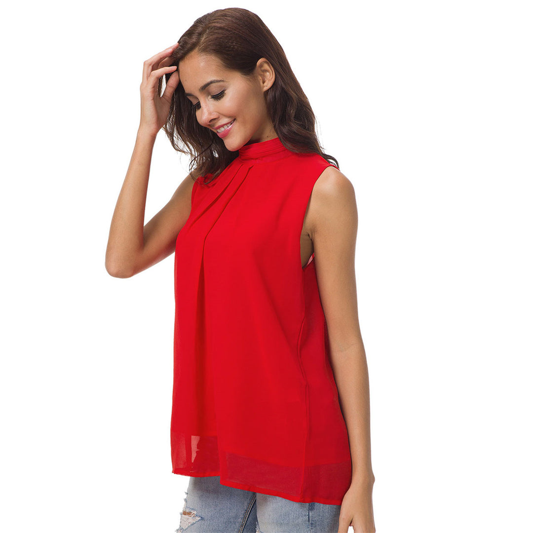 High Neck Sleeveless Blouse Image 3