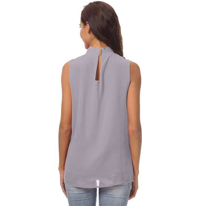 High Neck Sleeveless Blouse Image 4