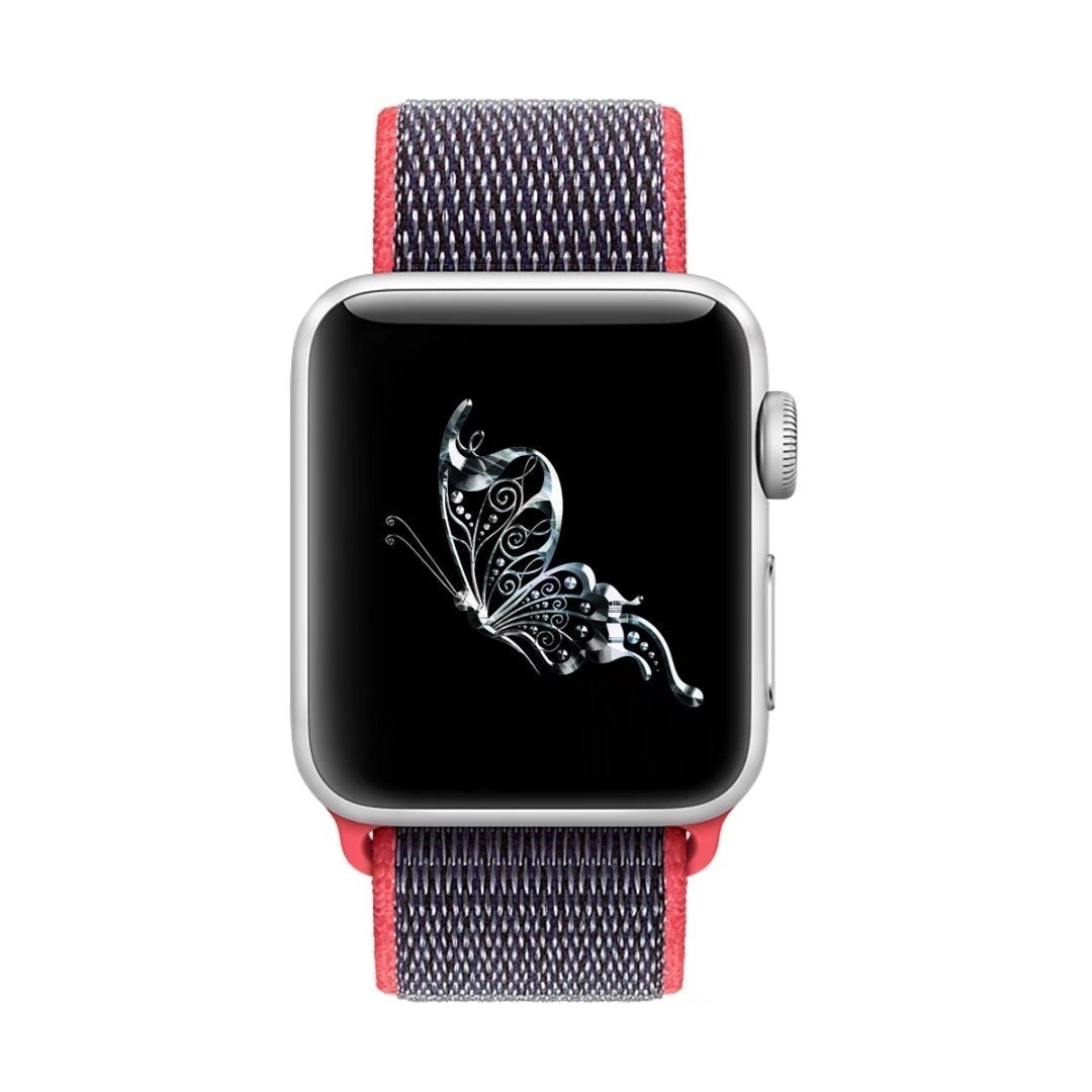 Soft Breathable Woven Nylon Replacement Sport Loop Band for Apple Watch Series 3,2,1 42MM Image 3