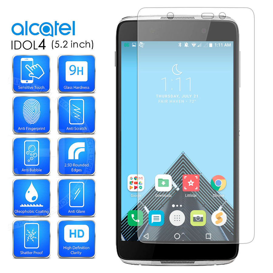 Alcatel OneTouch iDOL 4 / Nitro 49 / 6055 Tempered Glass Screen Protector Image 1