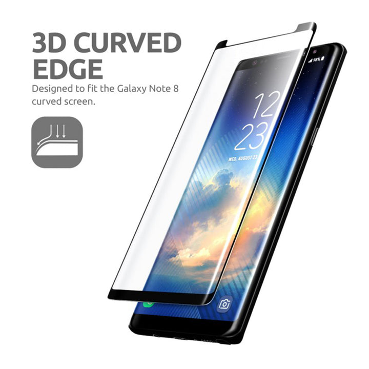 Samsung Galaxy Note 8 3D Curved Tempered Glass Screen Protector - Black Image 2