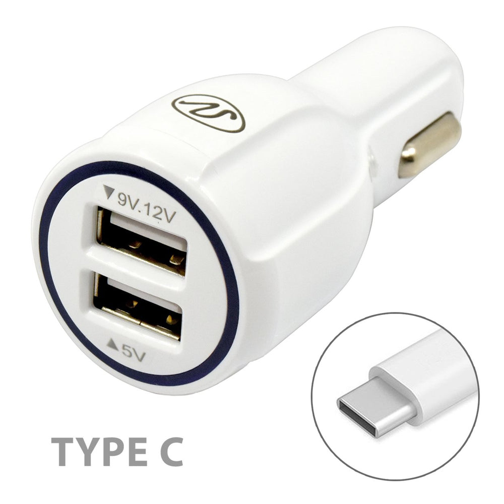 Universal 2 In 1 TYPE C Dual USB Car Charger Adapter With Cable Image 2