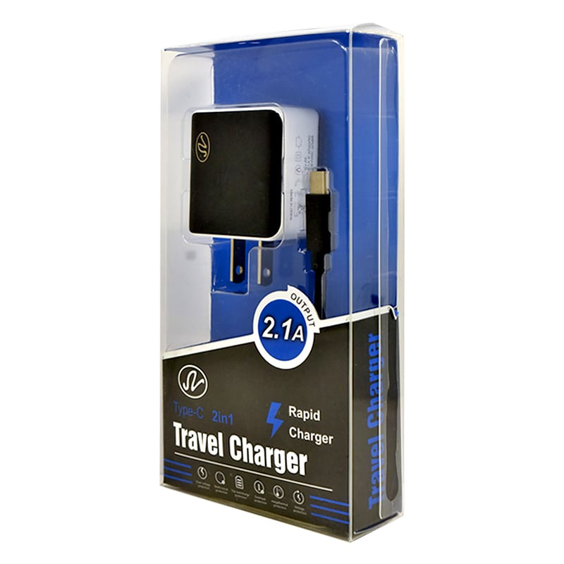 Universal 2 in 1 Type C Dual USB Travel Charger Adapter with Cable Fast Charging Image 3