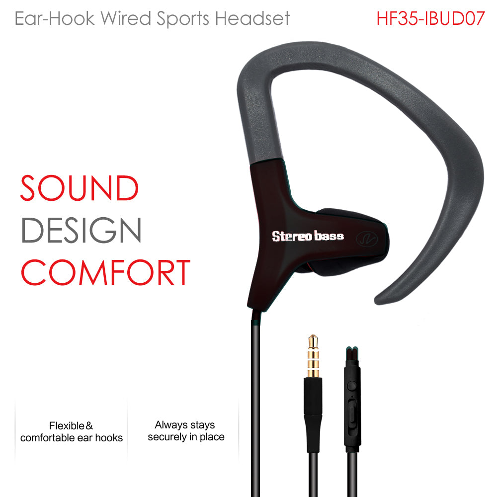 Universal Sweatproof Sport Earphones Earhook With Microphone Multifunction Control Image 7