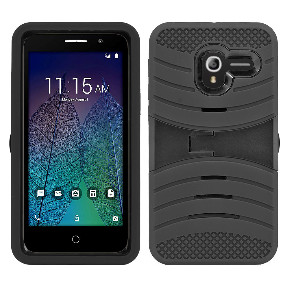 Alcatel Tru / Stellar / 5060 / POP 3 Hybrid Silicone Case Cover Stand Image 1