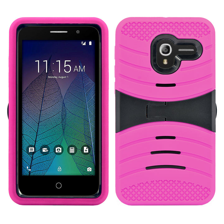 Alcatel Tru / Stellar / 5060 / POP 3 Hybrid Silicone Case Cover Stand Image 3