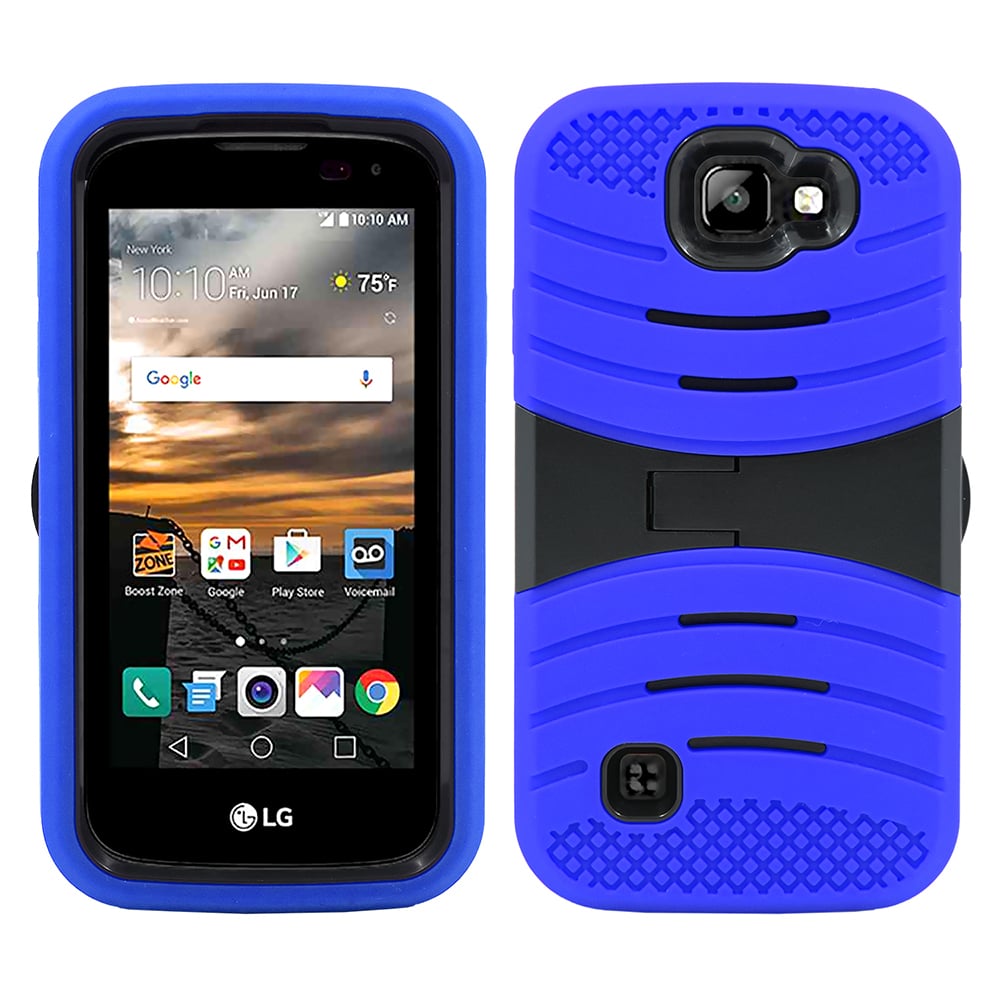 LG K3 / LG LS450 Hybrid Silicone Case Cover Stand Image 1