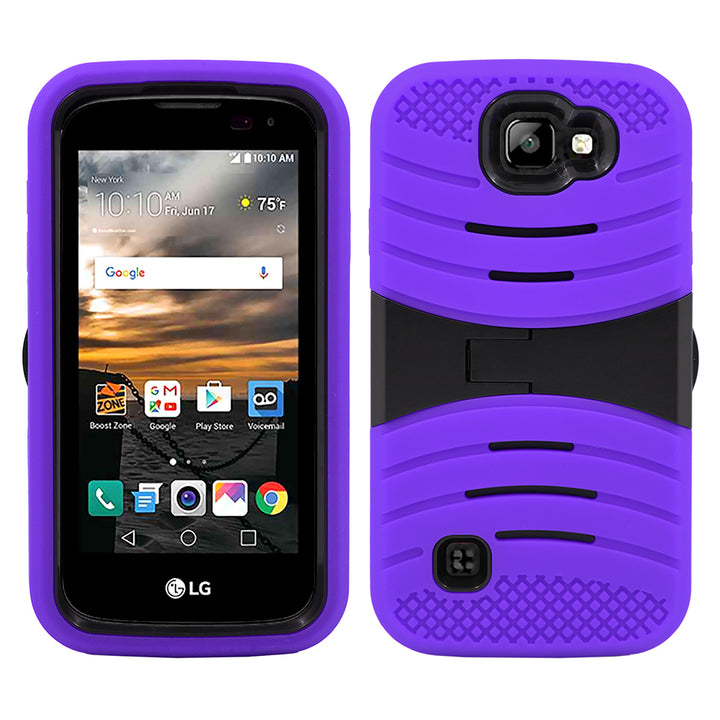 LG K3 / LG LS450 Hybrid Silicone Case Cover Stand Image 1