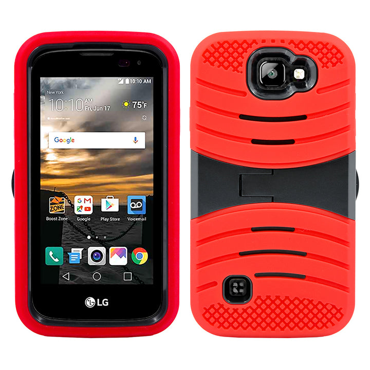 LG K3 / LG LS450 Hybrid Silicone Case Cover Stand Image 4