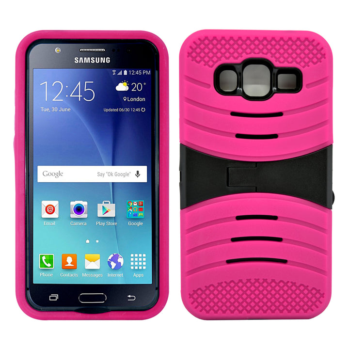 Samsung Galaxy J5 Hybrid Silicone Case Cover Stand Image 2