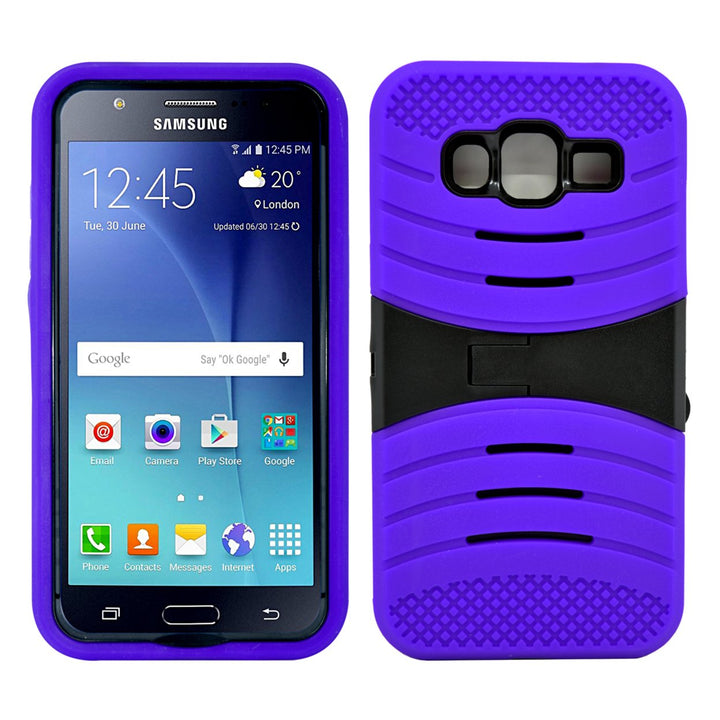 Samsung Galaxy J5 Hybrid Silicone Case Cover Stand Image 1