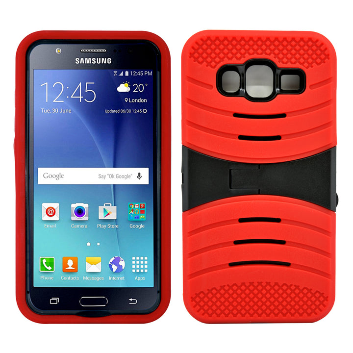 Samsung Galaxy J5 Hybrid Silicone Case Cover Stand Image 4