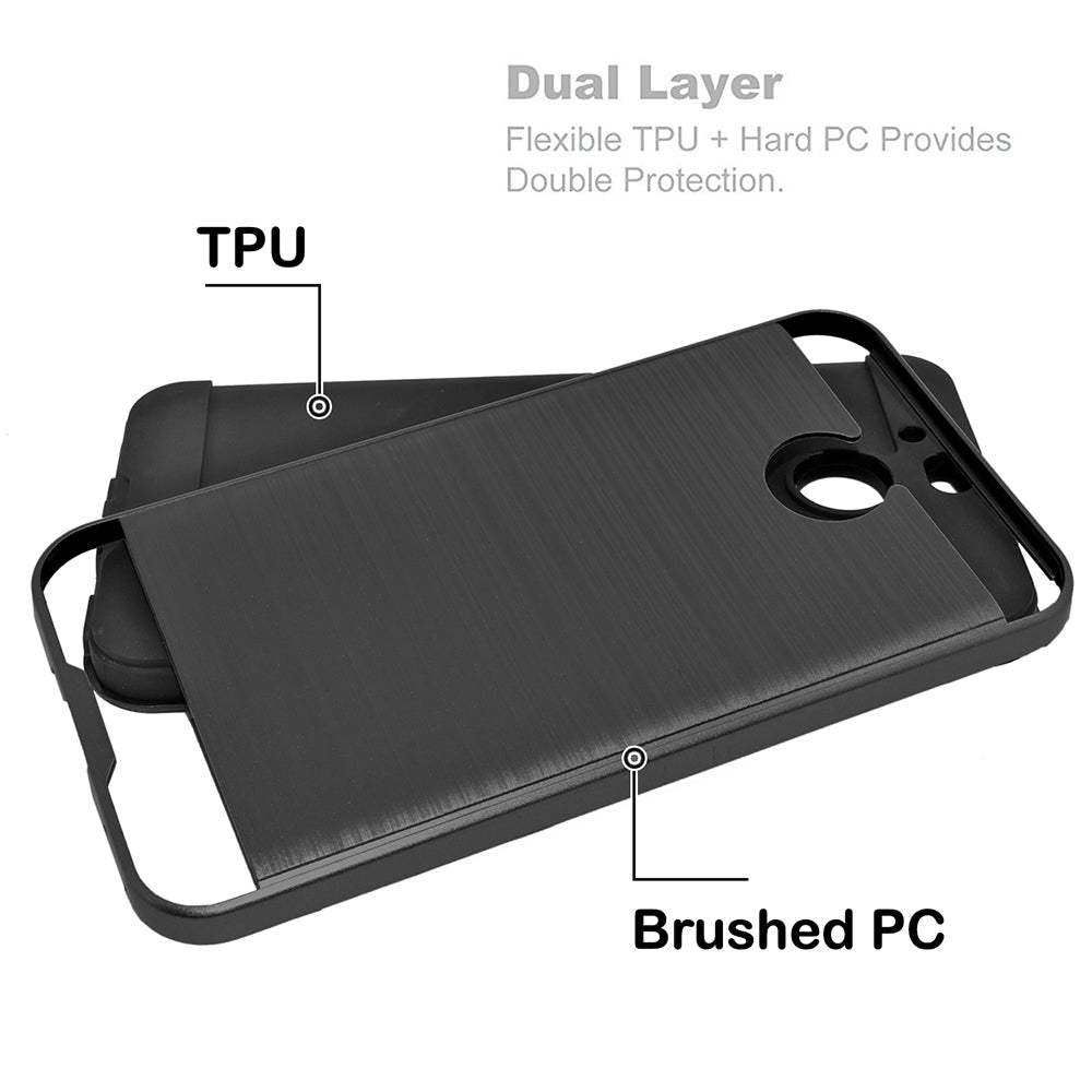 HTC Bolt Hybrid Metal Brushed Shockproof Tough Case Cover Image 7