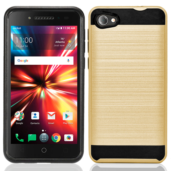 Alcatel PulseMix / A50 / A5 / 5085 Hybrid Metal Brushed Shockproof Tough Case Cover Image 2