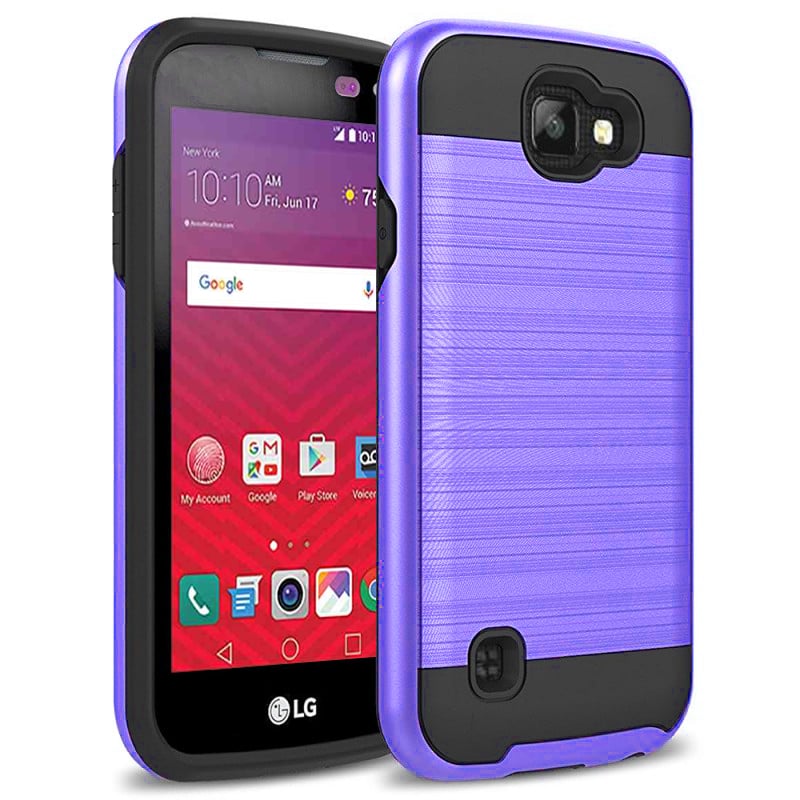 LG K3 2017 LS450 Shockproof Hybrid Case Cover Metal Brushed Durable Protection Image 1