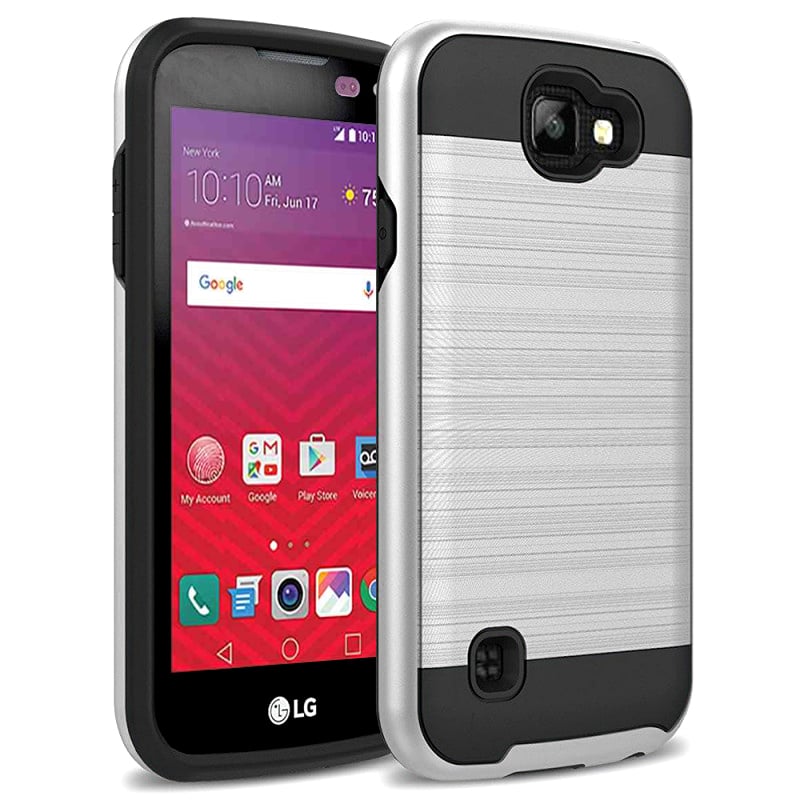 LG K3 2017 LS450 Shockproof Hybrid Case Cover Metal Brushed Durable Protection Image 1