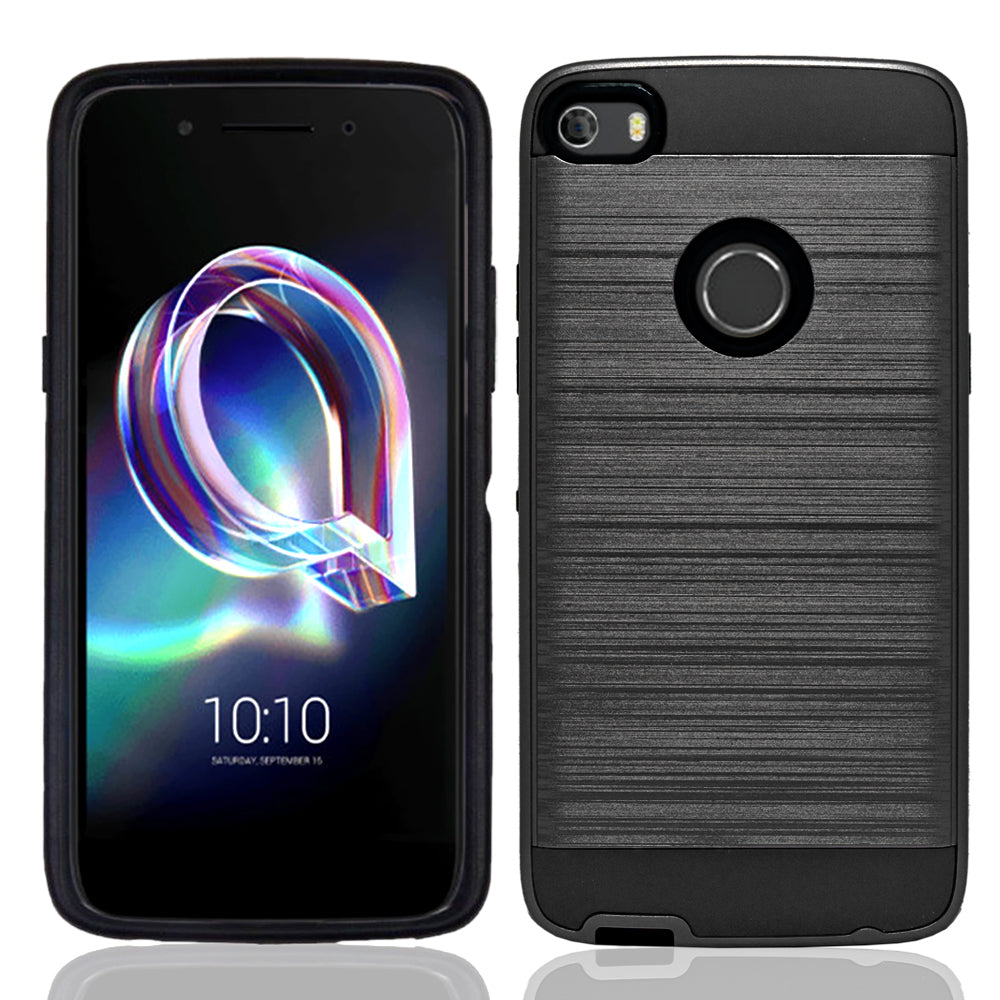 Alcatel OneTouch iDOL 5 / 6060 Hybrid Metal Brushed Shockproof Tough Case Cover Image 1