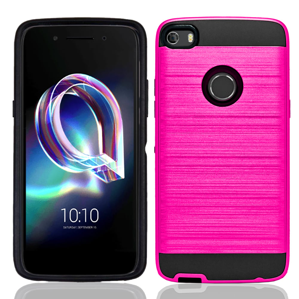 Alcatel OneTouch iDOL 5 / 6060 Hybrid Metal Brushed Shockproof Tough Case Cover Image 1