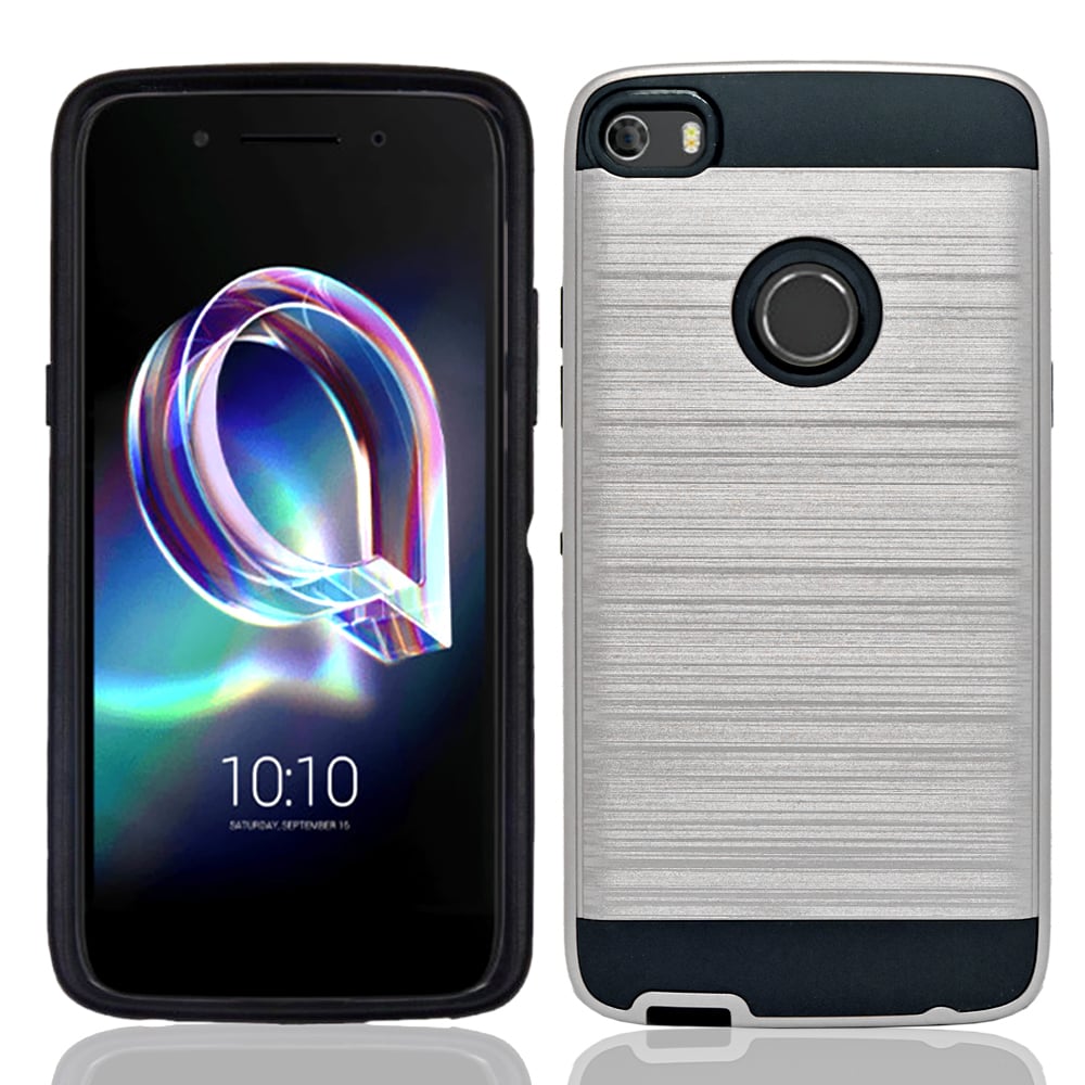 Alcatel OneTouch iDOL 5 / 6060 Hybrid Metal Brushed Shockproof Tough Case Cover Image 1