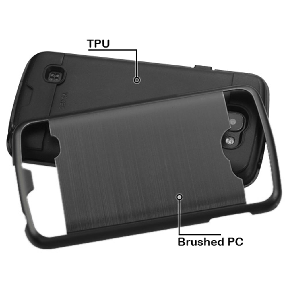 LG Spree / VS425 / K4 Hybrid Metal Brushed Shockproof Tough Case Cover Image 7
