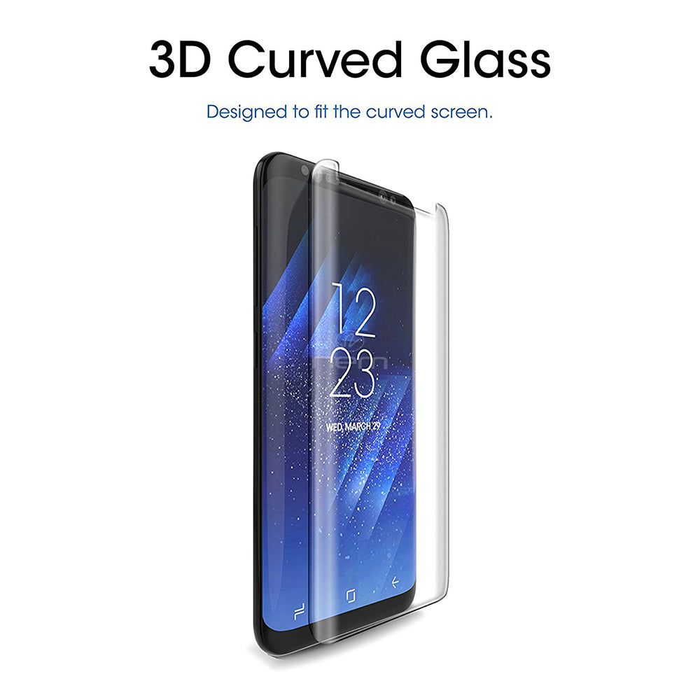 Samsung Galaxy S8 Tempered Glass Screen Protector 3D Curved Case Friendly Image 3