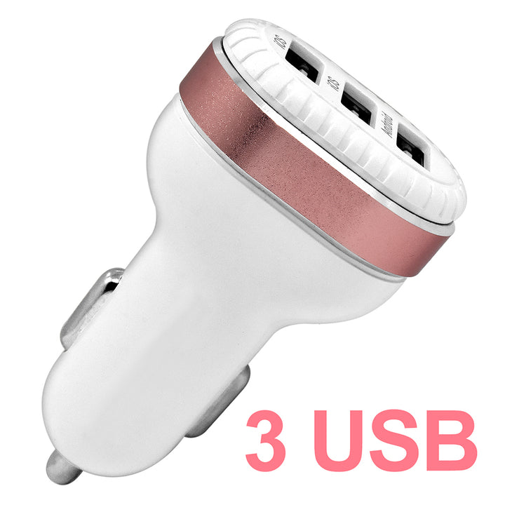 Universal Car Charger Adapter 3 USB Ports 4.8A Supply Charger Power - White Image 1