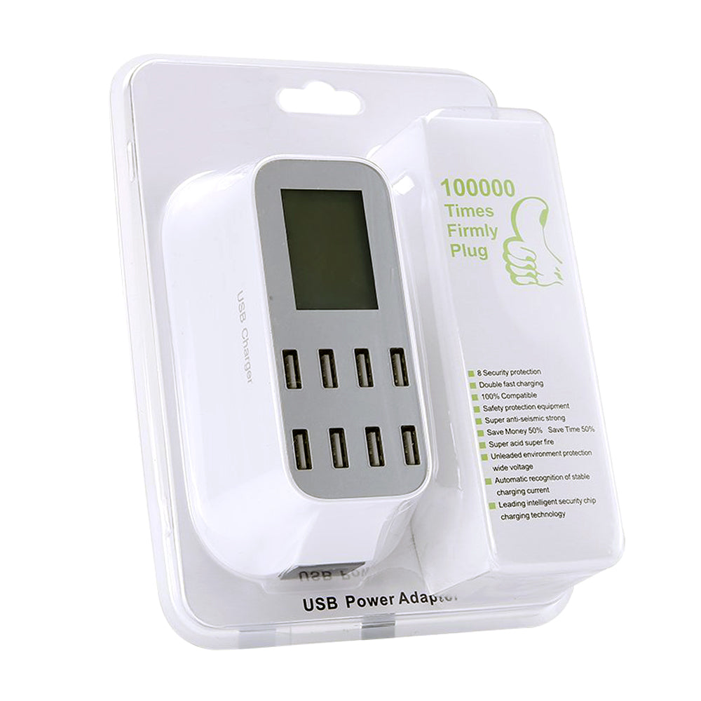 Universal 8 Port USB Wall Charger Power Supply - White Image 2