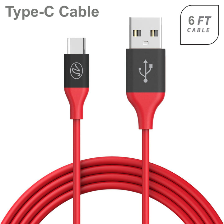 Universal Fast Charge 6Ft 2.4Amp Type-C USB Two Tone Cable Image 1