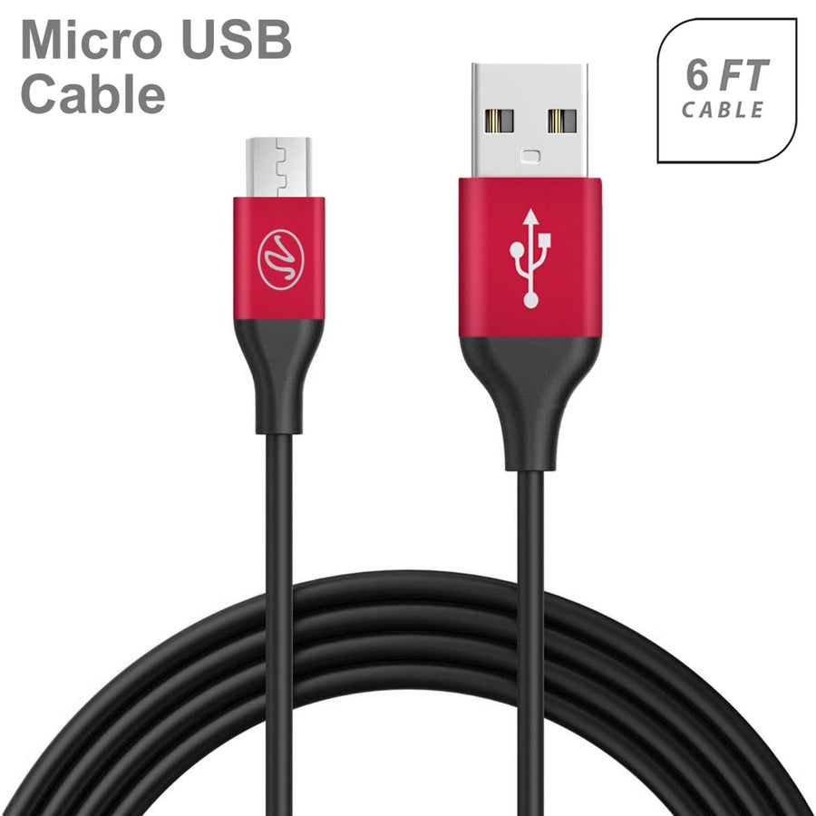 Universal Fast Charge 6Ft Micro USB Cable 2.4A Tangle-Free Durable Sync Charger Image 1