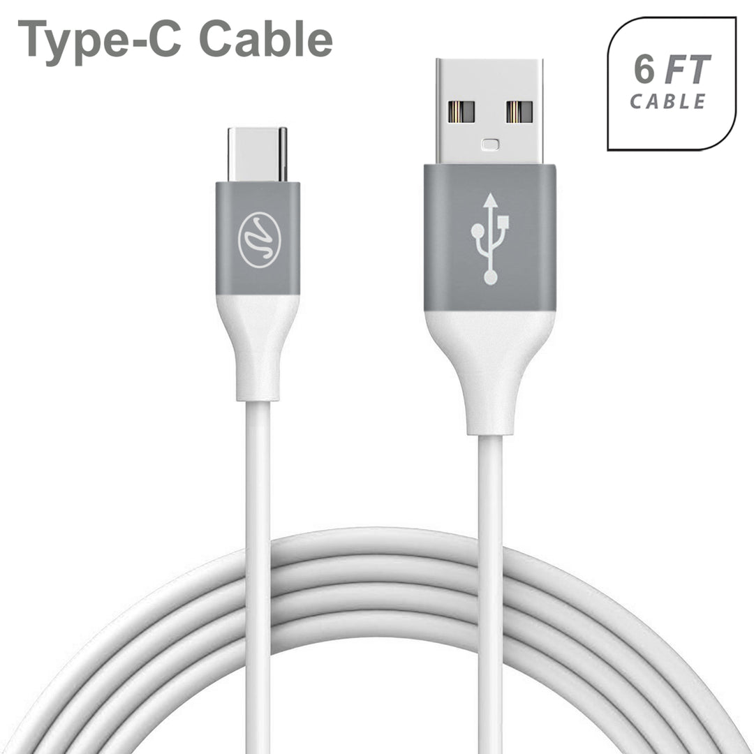 Universal Fast Charge 6Ft 2.4Amp Type-C USB Two Tone Cable Image 3