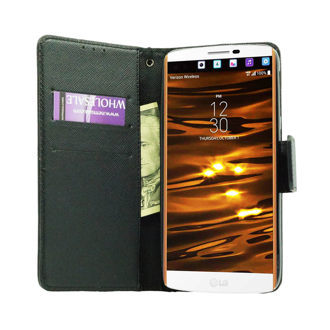 LG V10 Leather Wallet Pouch Case Cover Image 6