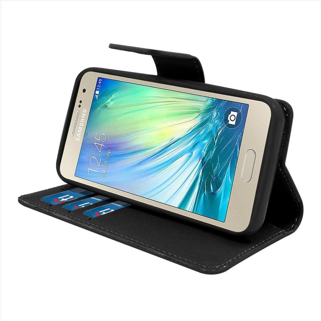 Samsung Galaxy A7 Leather Wallet Pouch Case Cover Image 7