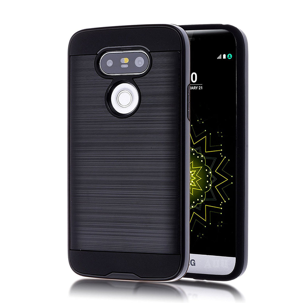 LG G5 Hybrid Metal Brushed Shockproof Tough Case Cover Image 1